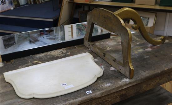 A painted and gilt console table W.62cm